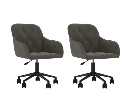 Grozāmi Virtuves Krēsli, 2 Gab., Tumši Pelēks Samts Vidaxl