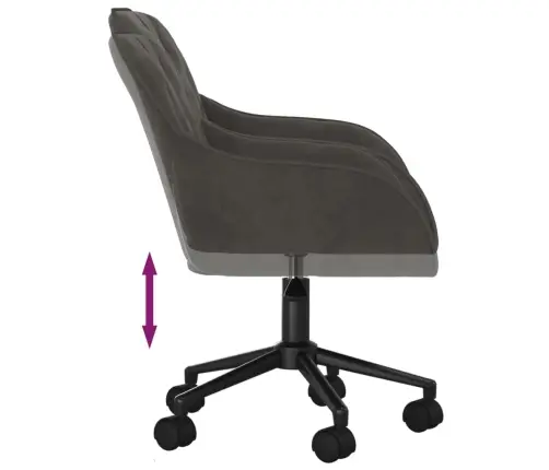 Grozāmi Virtuves Krēsli, 2 Gab., Tumši Pelēks Samts Vidaxl