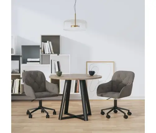 Grozāmi Virtuves Krēsli, 2 Gab., Tumši Pelēks Samts Vidaxl