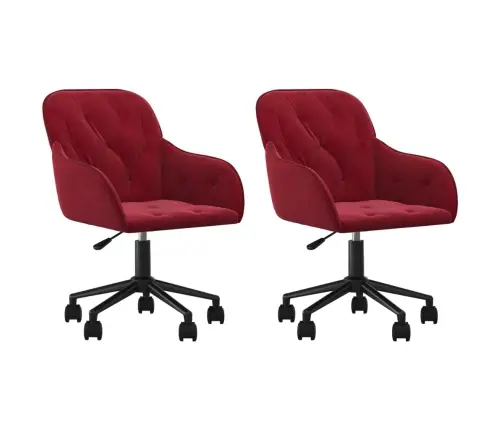 Grozāmi Virtuves Krēsli, 2 Gab., Vīnsarkans Samts Vidaxl