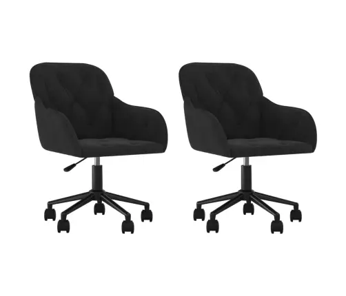 Grozāmi Virtuves Krēsli, 2 Gab., Melns Samts Vidaxl