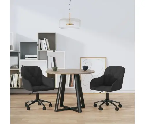 Grozāmi Virtuves Krēsli, 2 Gab., Melns Samts Vidaxl