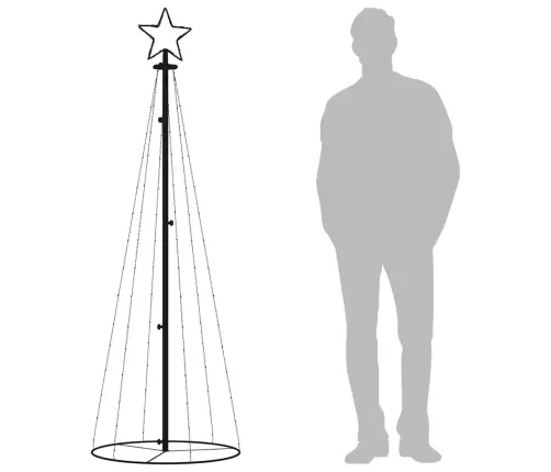 Koonusekujuline Jõulupuu, Värviline, 108 Ledi, 70 X 180 Cm