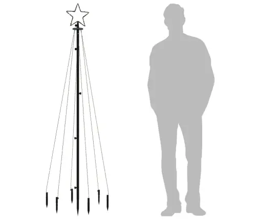 Kalėdų Eglutė Su Kuoliuku, Šiltos Baltos Spalvos, 108Led, 180Cm