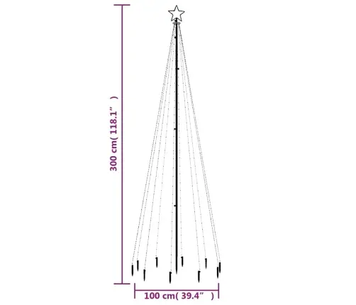 Ziemassvētku Egle Ar Pīķi, 310 Silti Baltas Led, 300 Cm Vidaxl
