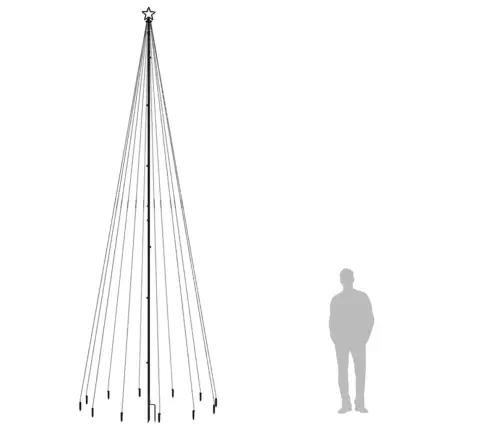Ziemassvētku Egle Ar Pīķi, 732 Krāsainas Led Lampiņas, 500 Cm Vidaxl