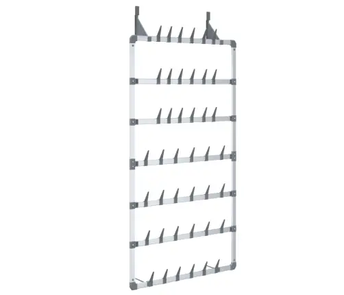 Piekarams Apavu Plaukts, Sudrabains, 66X13X139 Cm Vidaxl