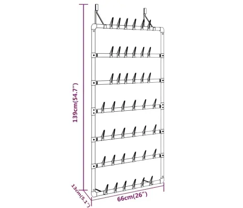 Piekarams Apavu Plaukts, Sudrabains, 66X13X139 Cm Vidaxl