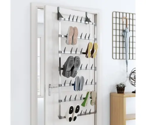 Piekarams Apavu Plaukts, Sudrabains, 66X13X139 Cm Vidaxl