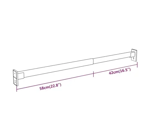 Riidekapi Teleskoop Riputustoru 2 Tk, Hõbedane, 58-100 Cm