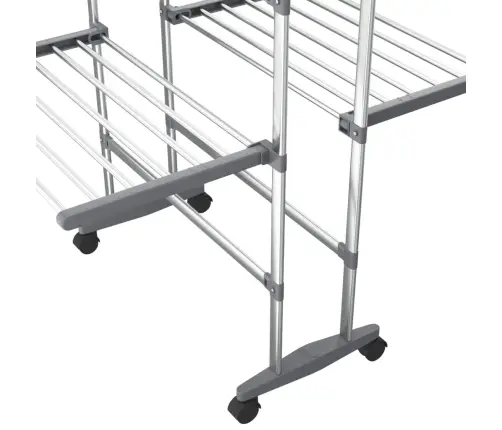 Veļas Žāvētājs Ar Riteņiem, 2 Līmeņi, Sudrabains, 60X70X106 Cm Vidaxl