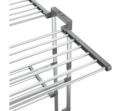 Veļas Žāvētājs Ar Riteņiem, 2 Līmeņi, Sudrabains, 60X70X106 Cm Vidaxl