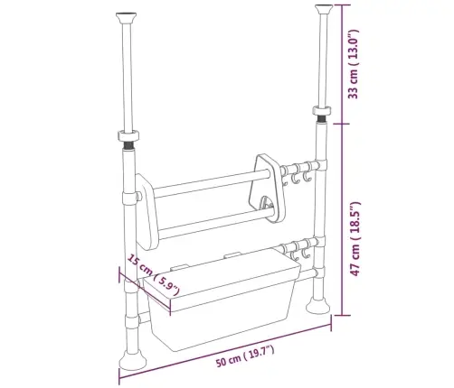 Regulējams Virtuves Organizators, Alumīnijs Vidaxl
