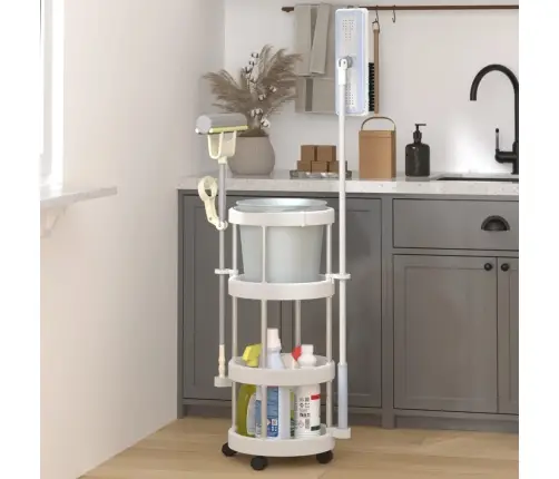 Uzkopšanas Ratiņi Ar Glabāšanas Grozu, Alumīnijs Vidaxl