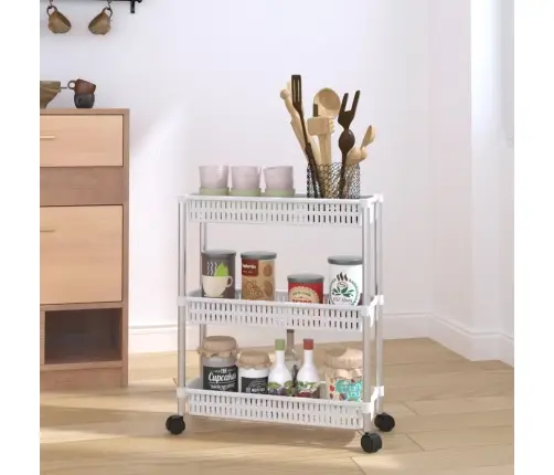 Vežimėlis, 3 Aukštų, Sidabrinės Ir Baltos Spalvos, Aliuminis