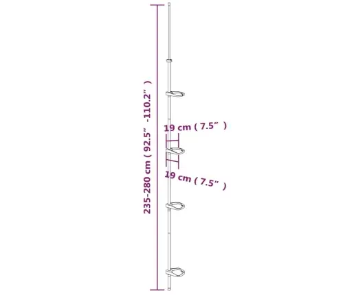Teleskopinė Kampinė Dušo Lentyna, Sidabrinė, Aliuminis