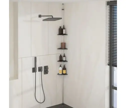 Teleskopinė Kampinė Dušo Lentyna, Sidabrinė, Aliuminis