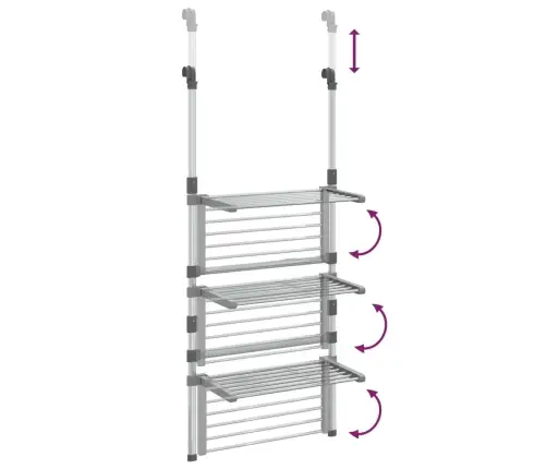 3 Līmeņu Veļas Žāvēšanas Statīvs, Alumīnijs  Vidaxl
