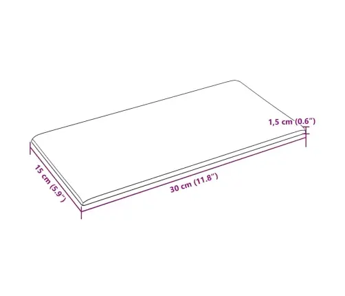 Seinapaneelid 12 Tk, Kreemjas, 30 X 15 cm Samet, 0,54 M²