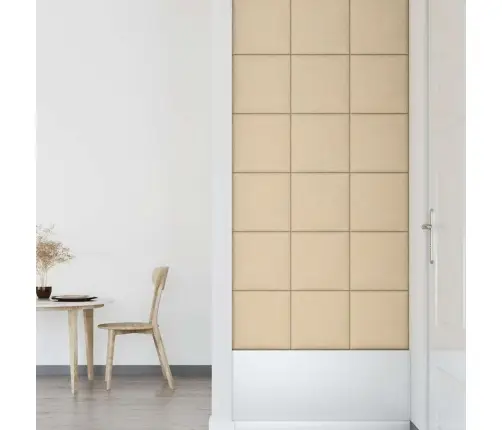 Sienas Paneļi, 12 Gab., Krēmkrāsas, 30X30 Cm, Audums, 1,08 M² Vidaxl