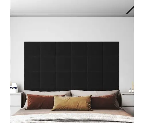 Sienas Paneļi, 12 Gab., Melni, 30X30 Cm, Audums, 1,08 M² Vidaxl
