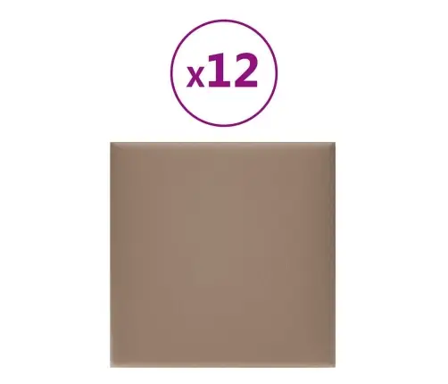 Sienas Paneļi, 12 Gab., 30X30 Cm, Mākslīgā Āda, 1,08 M² Vidaxl