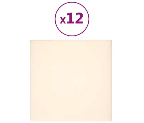 Seinapaneelid 12 Tk, Kreemjasvalge, 30 X 30 cm Samet, 1,08 M²