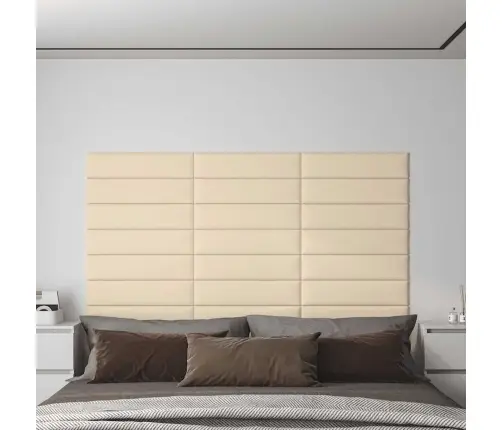 Sienų Plokštės, 12Vnt., Kreminės, 60X15cm Audinys, 1,08M²