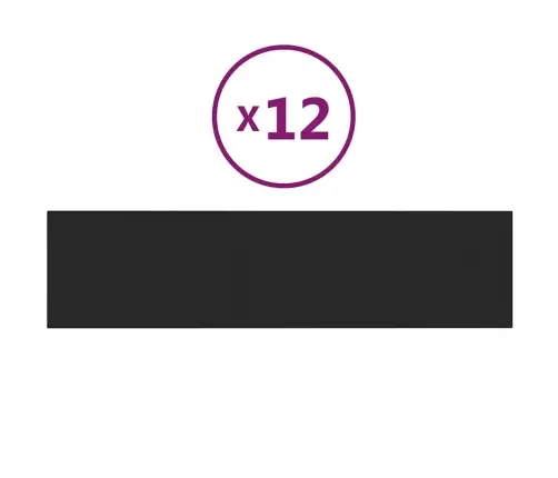 Sienas Paneļi, 12 Gab., Melni, 60X15 Cm, Audums, 1,08 M² Vidaxl