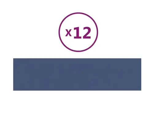 Sienas Paneļi, 12 Gab., Zili, 60X15 Cm, Audums, 1,08 M² Vidaxl