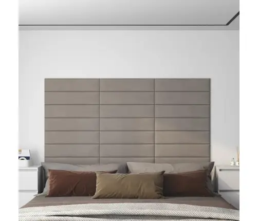 Seinapaneelid 12 Tk, Helehall, 60 X 15 cm Samet, 1,08 M²