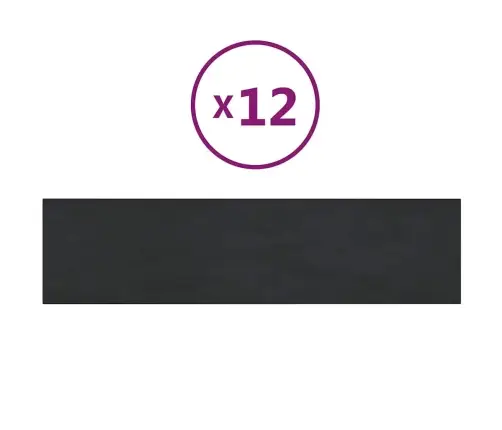 Seinapaneelid 12 Tk, Must, 60 X 15 cm Samet, 1,08 M²