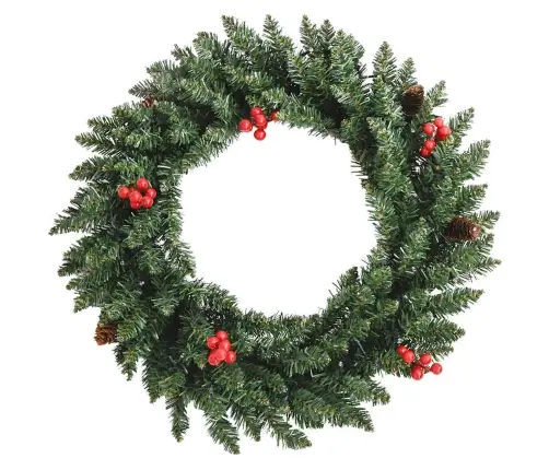 Mākslīgās Ziemassvētku Egles, 2 Gab., Ar Vainagu, Vītni Un Led Vidaxl