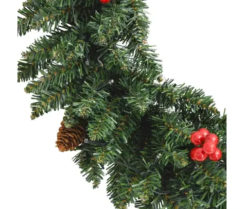 Mākslīgās Ziemassvētku Egles, 2 Gab., Ar Vainagu, Vītni Un Led Vidaxl