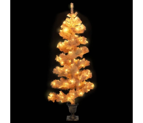 Mākslīgā Ziemassvētku Egle Podā, Spirālveida, Balta, 120 Cm Vidaxl