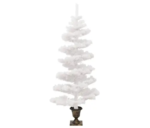 Spiraalne Valgustusega Kunstkuusk Potiga, Valge, 120 cm Pvc