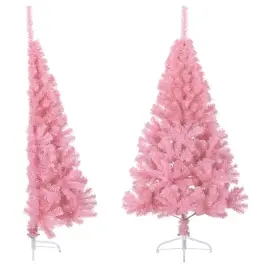 Dirbtinė Pusinė Kalėdų Eglutė Su Stovu, Rožinė, 150cm Pvc