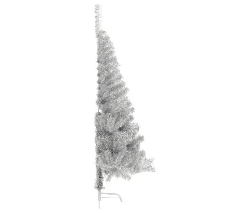 Mākslīgā Ziemassvētku Egle Ar Statīvu, 150 Cm, Sudrabaina, Pet Vidaxl