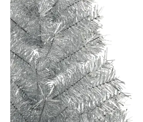 Mākslīgā Ziemassvētku Egle Ar Statīvu, 150 Cm, Sudrabaina, Pet Vidaxl