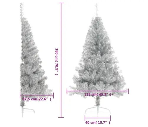 Poolik Kunstkuusk Alusega, Hõbedane, 180 cm Pet Poolik Kunstkuusk Alusega, Hõbedane, 180 cm Pet