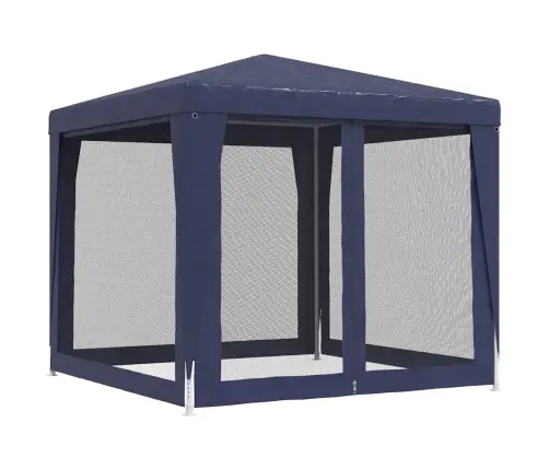 Svinību Telts, Ar 4 Sieta Sienām, 2,5X2,5 M, Zila, Hdpe Vidaxl