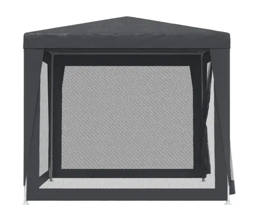 Svinību Telts, Ar 4 Sieta Sienām, 2,5X2,5 M, Pelēka, Hdpe Vidaxl