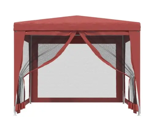 Proginė Palapinė Su 4 Tinklinėmis Sienomis, Raudona, 3X3M, Hdpe