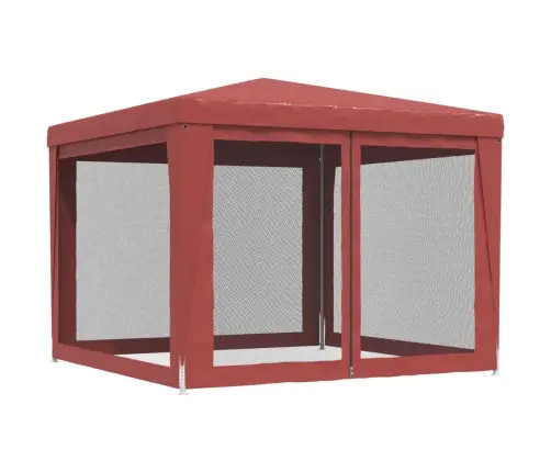 Proginė Palapinė Su 4 Tinklinėmis Sienomis, Raudona, 3X3M, Hdpe