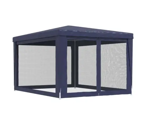 Svinību Telts, Ar 4 Sieta Sienām, 3X4 M, Zila, Hdpe Vidaxl