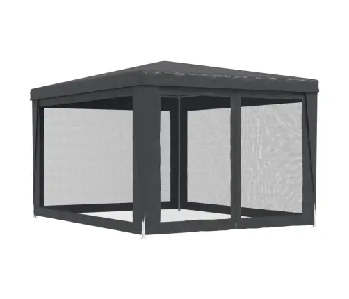Svinību Telts, Ar 4 Sieta Sienām, 3X4 M, Antracītpelēka, Hdpe Vidaxl