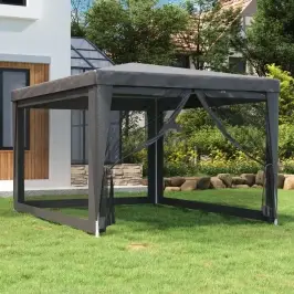 Svinību Telts, Ar 4 Sieta Sienām, 3X4 M, Antracītpelēka, Hdpe Vidaxl Svinību Telts, Ar 4 Sieta Sienām, 3X4 M, Antracītpelēka, Hdpe Vidaxl