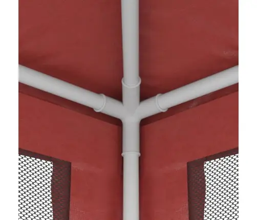 Svinību Telts, Ar 4 Sieta Sienām, 3X4 M, Sarkana, Hdpe Vidaxl