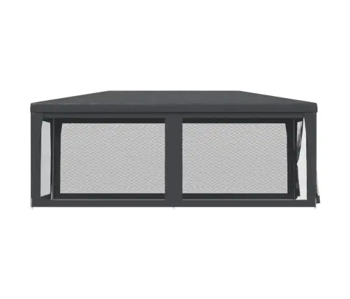 Svinību Telts, Ar 6 Sieta Sienām, 3X6 M, Antracītpelēka, Hdpe Vidaxl