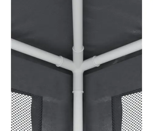 Svinību Telts, Ar 6 Sieta Sienām, 3X6 M, Antracītpelēka, Hdpe Vidaxl